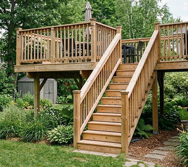 Professional Deck Builder Ottawa; Timber Frame Porch Construction; Sheathing and House Wrap; O.Reg. 332/12 compliant
