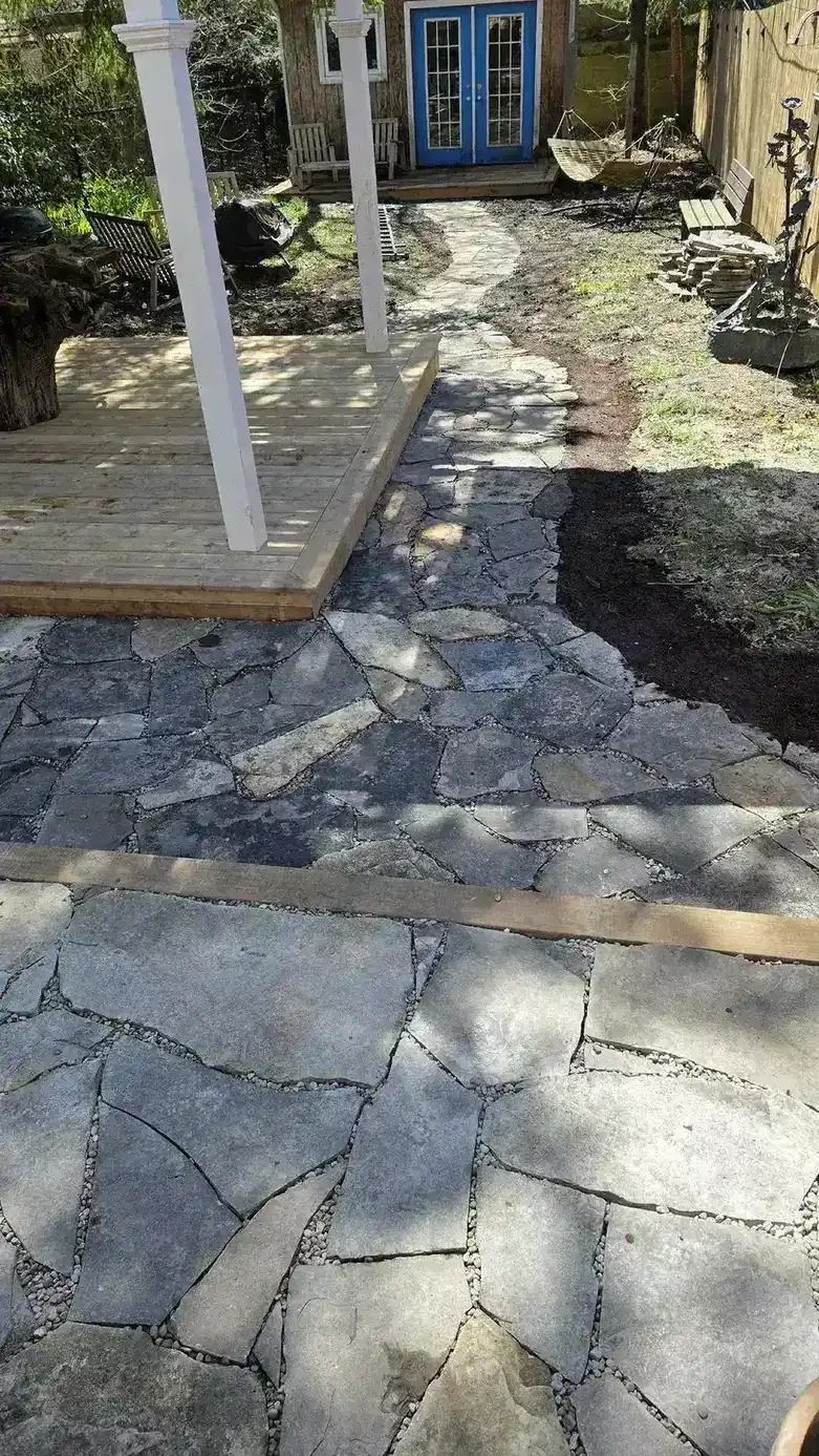 Flagstones patio renovation — photo 13