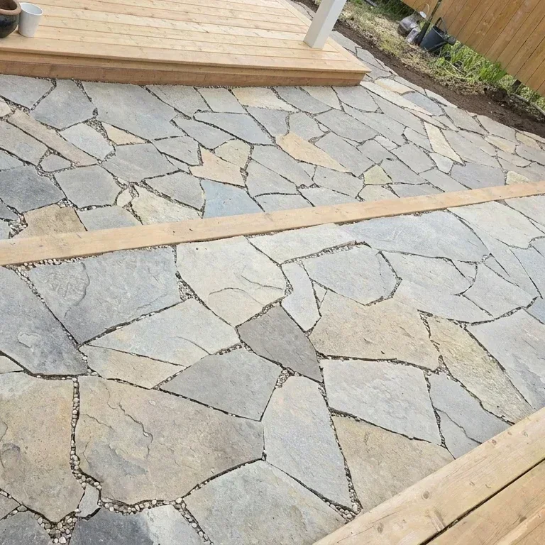 Flagstones patio renovation — Rough Carpentry Contractors; Finish Carpentry Services Ontario; O.Reg. 332/12 compliant portfolio