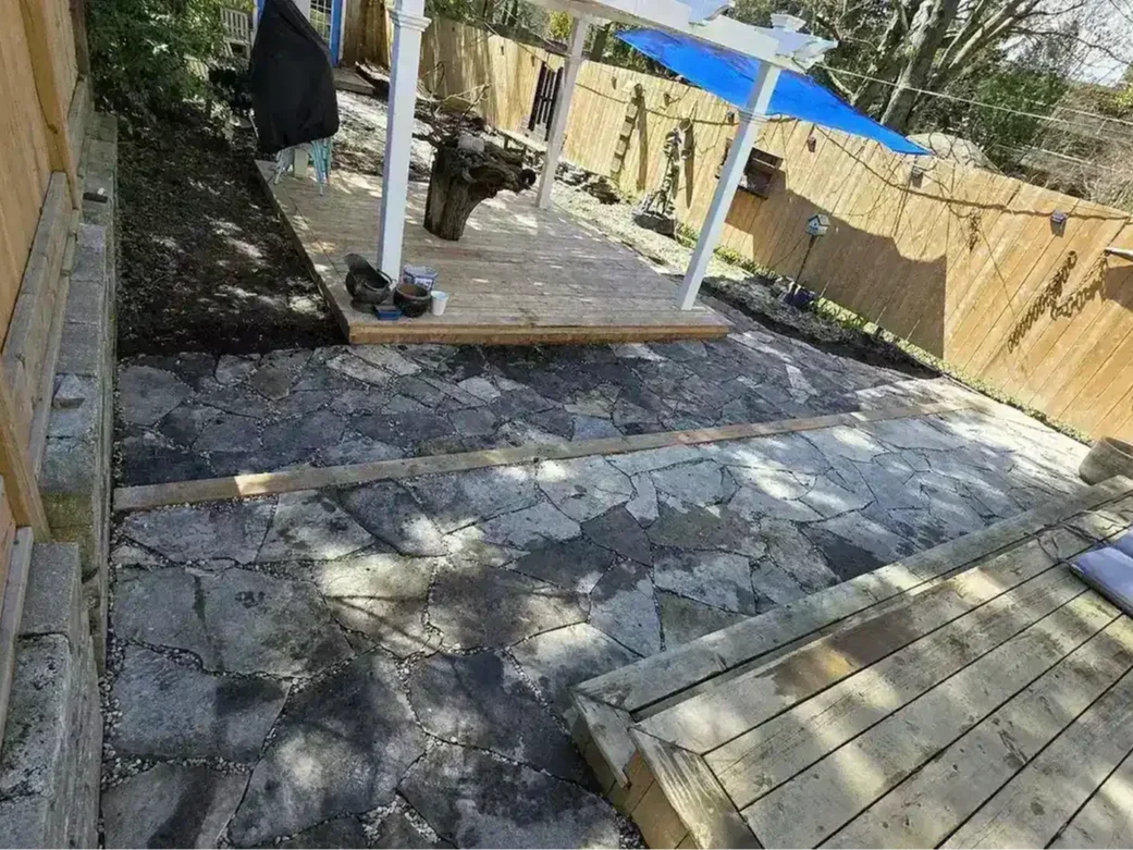 Flagstones patio renovation — photo 15