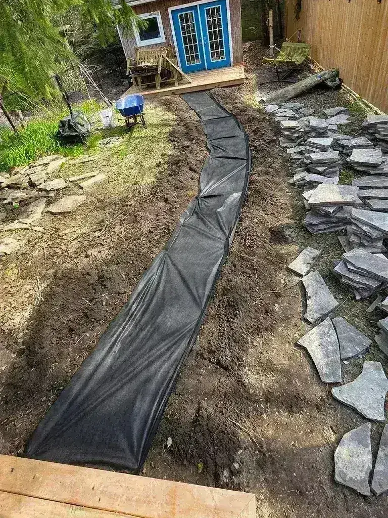 Flagstones patio renovation — photo 3