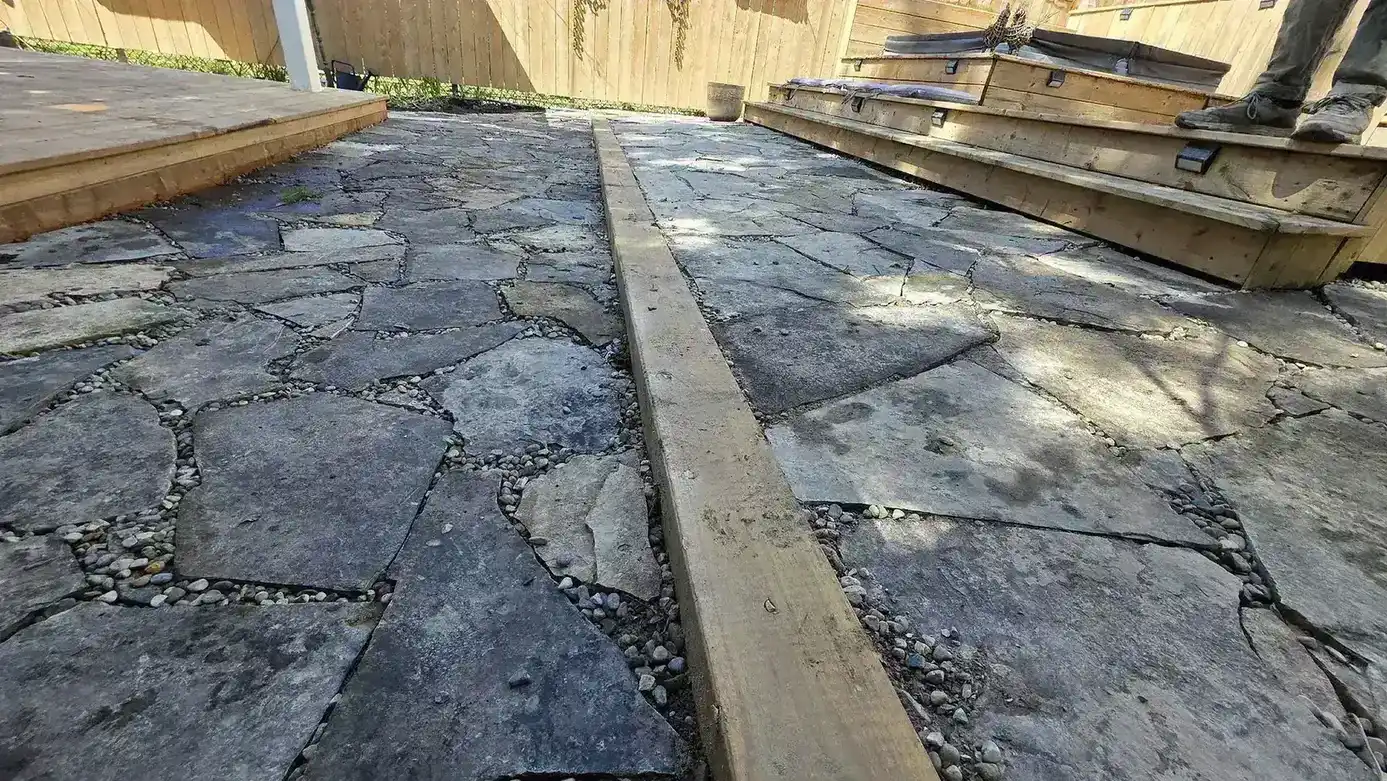 Flagstones patio renovation — photo 10