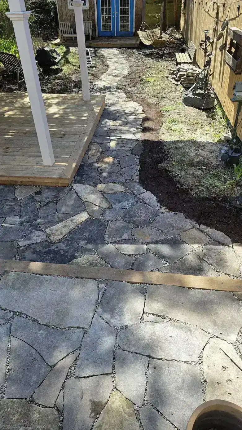 Flagstones patio renovation — photo 11