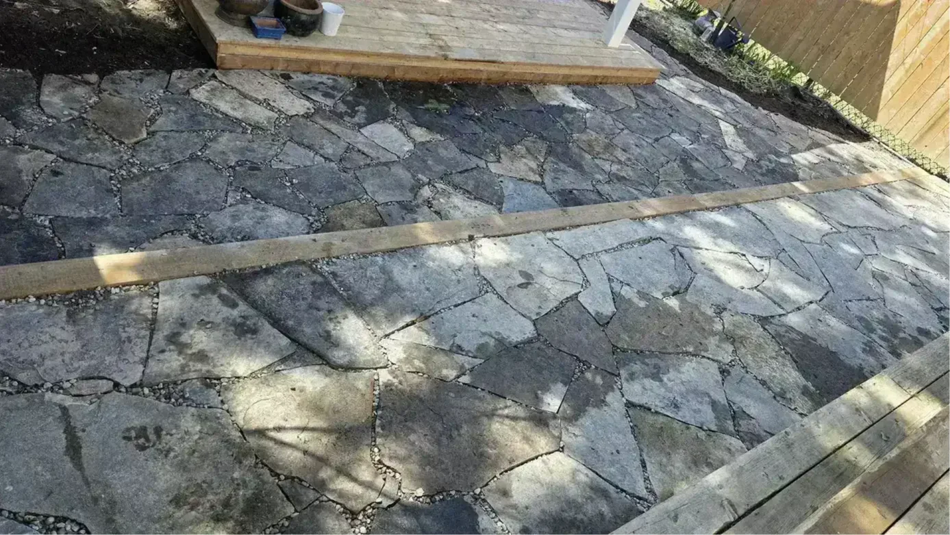Flagstones patio renovation — photo 12