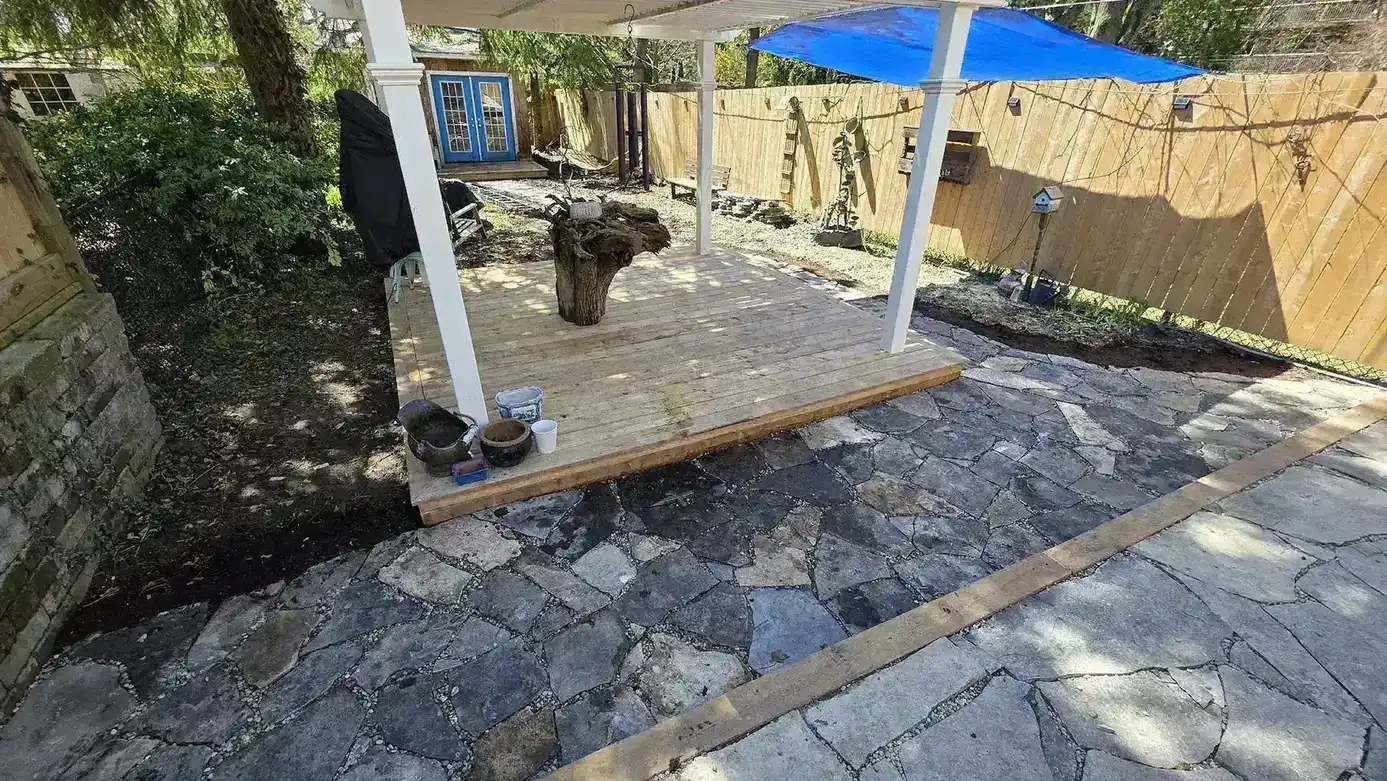 Flagstones patio renovation — photo 14